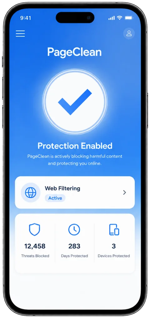 PageClean protection enabled app screen on iPhone